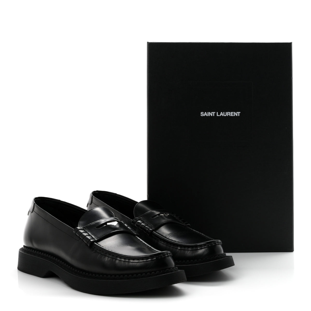 Saint Laurent Calfskin Teddy Hellbourg 10 Mens Penny Loafer 43.5 Black 10 of 10