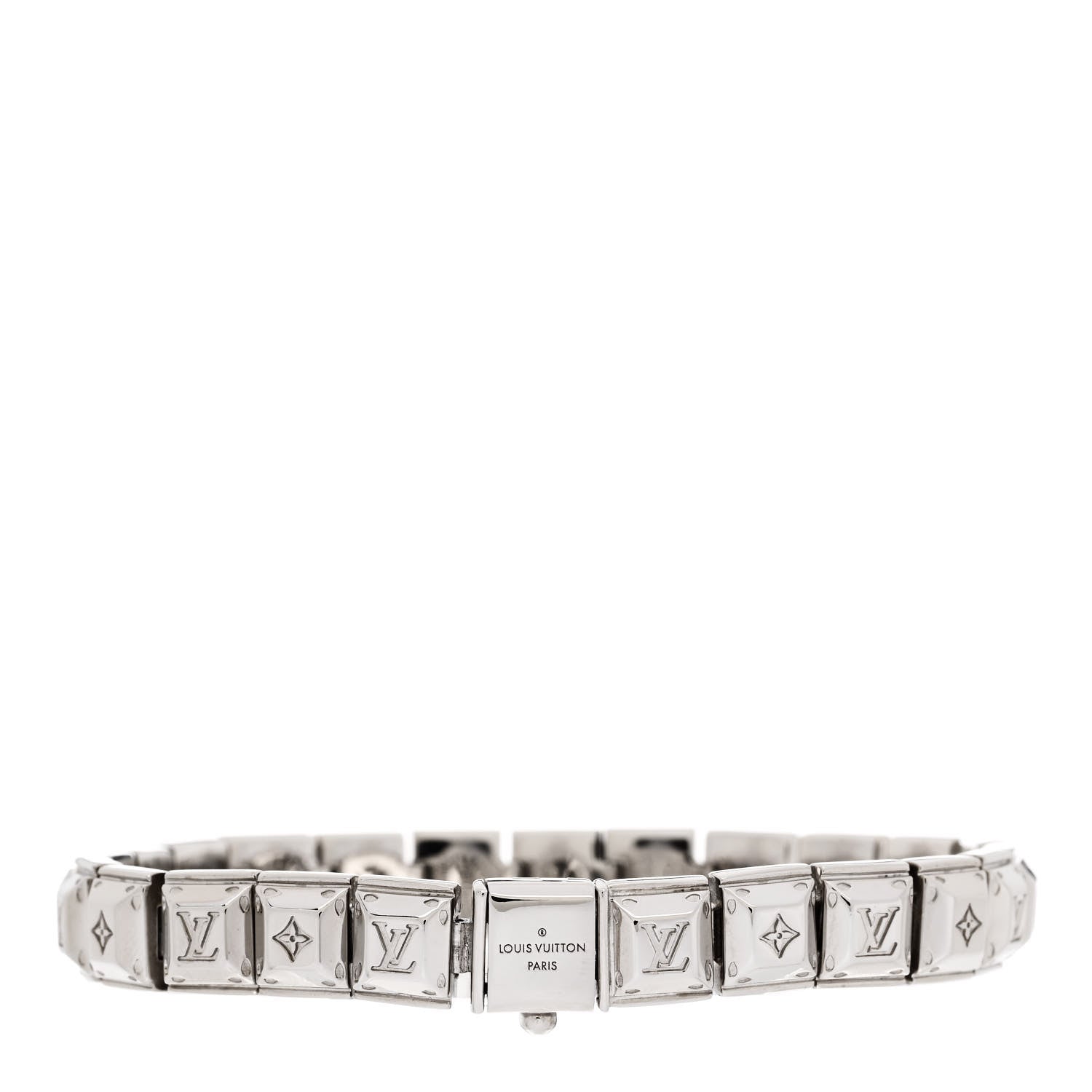 Louis Vuitton Palladium Monogram Nanogram Tennis Bracelet M Silver 3 of 5