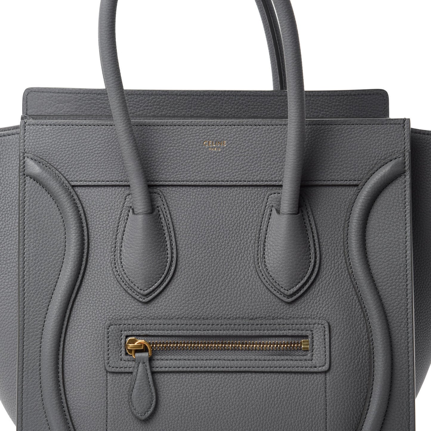 Baby Drummed Calfskin Micro Luggage Kohl