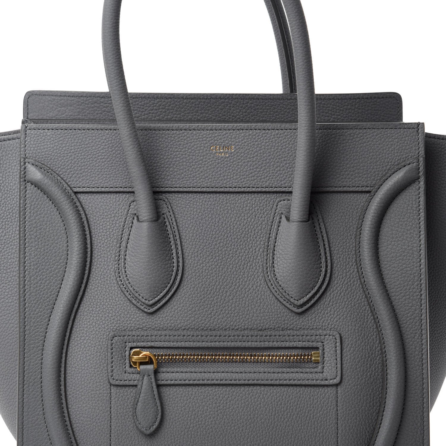 Celine Baby Drummed Calfskin Micro Luggage Kohl 9 of 9