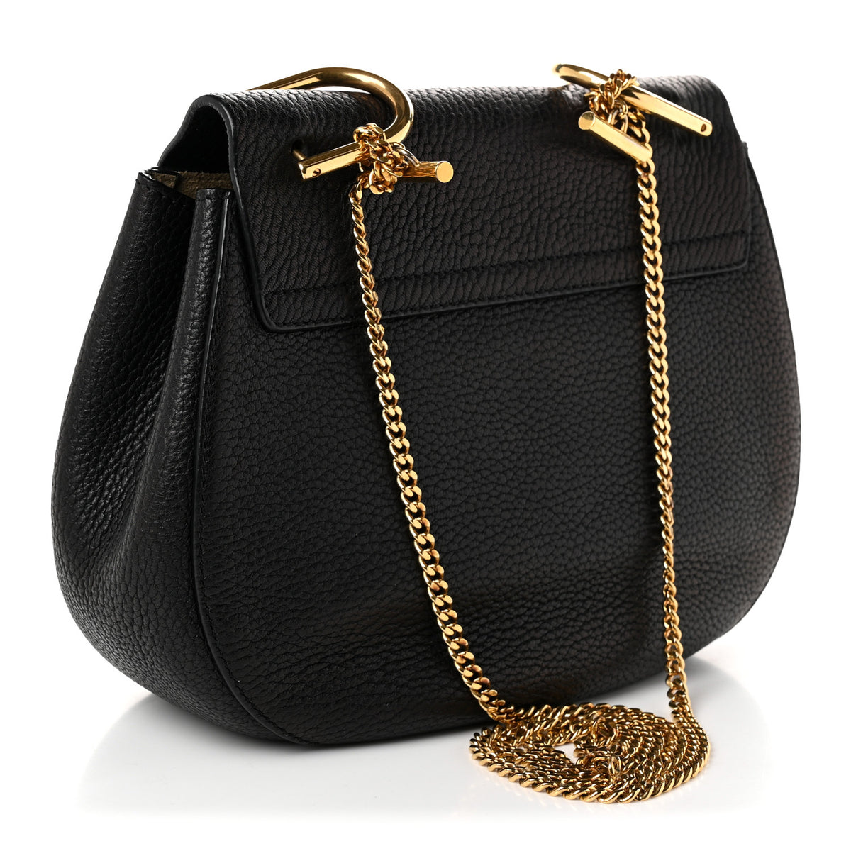 Grained Lambskin Drew Shoulder Bag Black