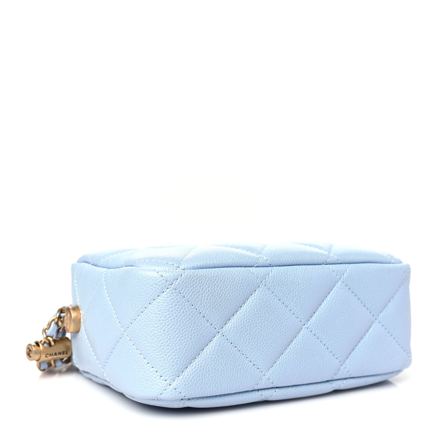 Chanel Shiny Caviar Quilted Chain Melody Camera Bag Light Blue 4 of 11
