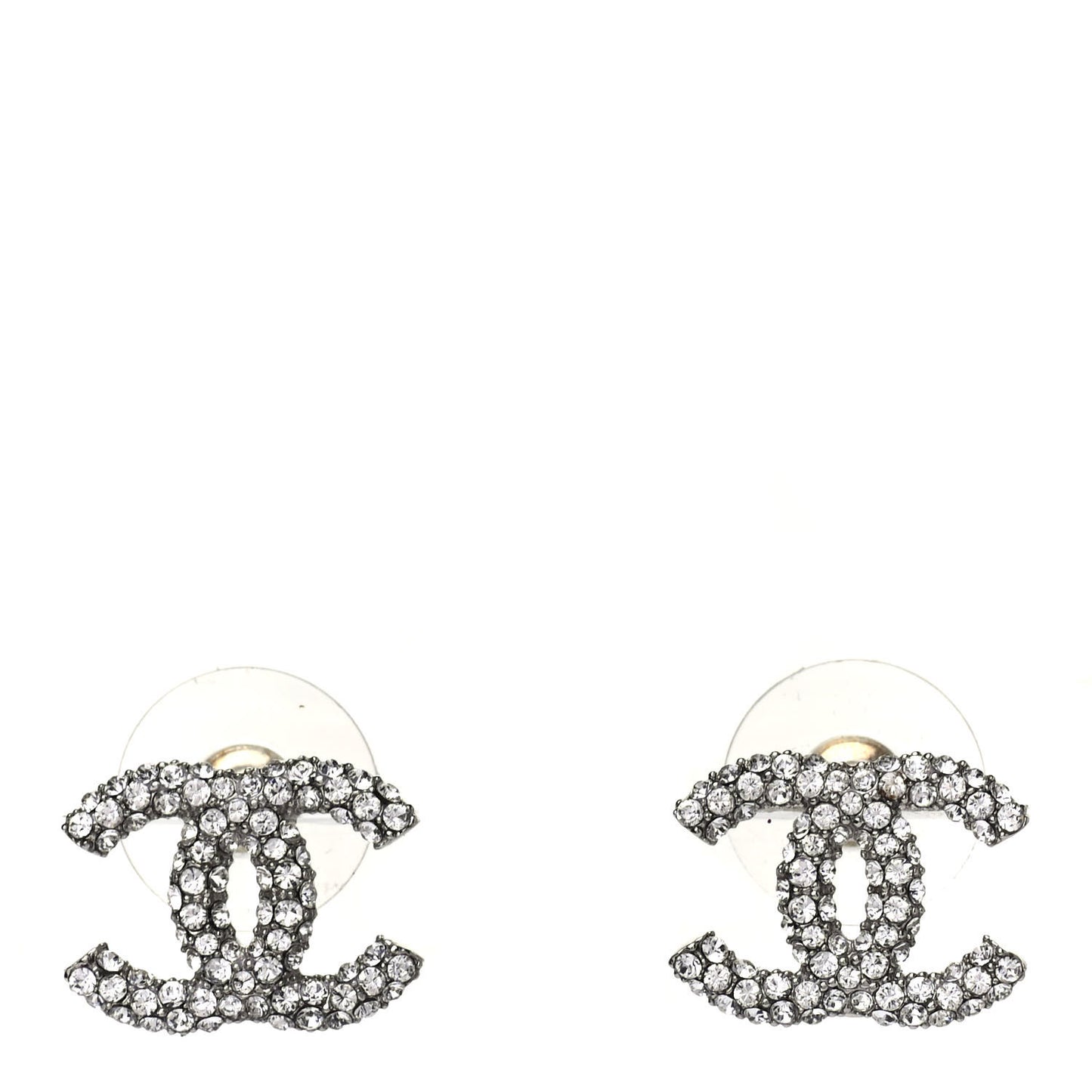 Crystal CC Earrings Silver