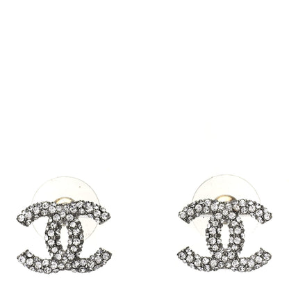 Chanel Crystal CC Earrings Silver 1 of 4