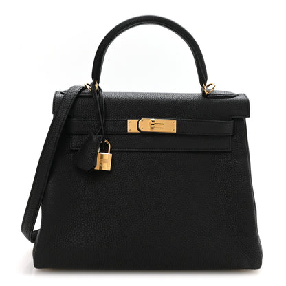 Hermes Togo Kelly Retourne 28 Black 1 of 11