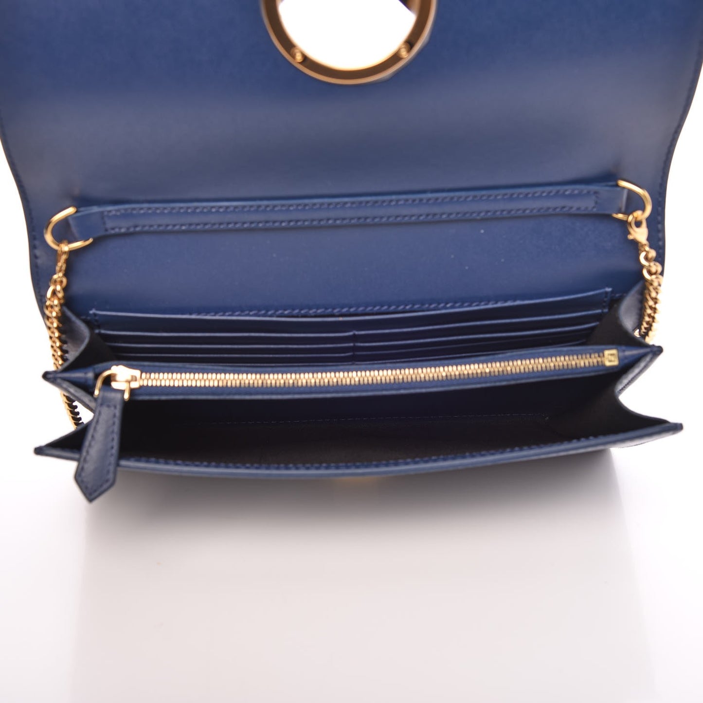 Vitello Liberty Lucido F is Fendi Wallet on Chain Blueberry