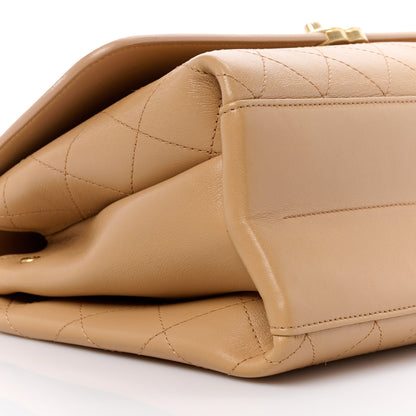 Chanel Lambskin Stitched Coco Luxe Medium Flap Beige 9 of 10