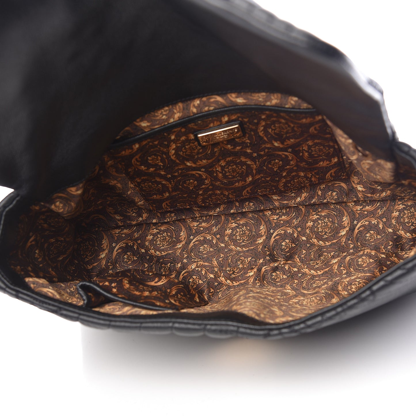 Nappa Barocco Quilted Vanitas Medea Shoulder Bag Black
