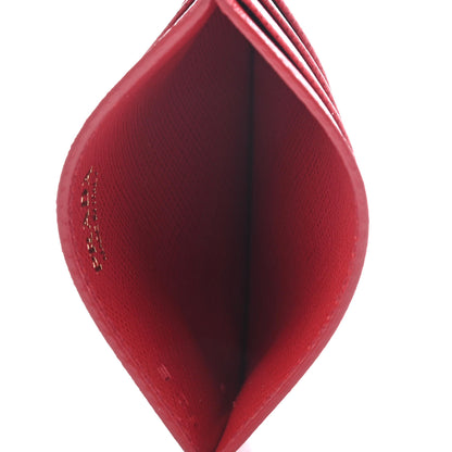 Prada Saffiano Shine Monochrome Card Holder Fuoco 4 of 4