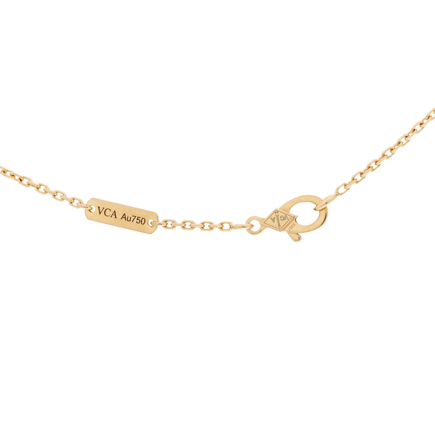 18K Yellow Gold Black Onyx Vintage Alhambra Pendant Necklace