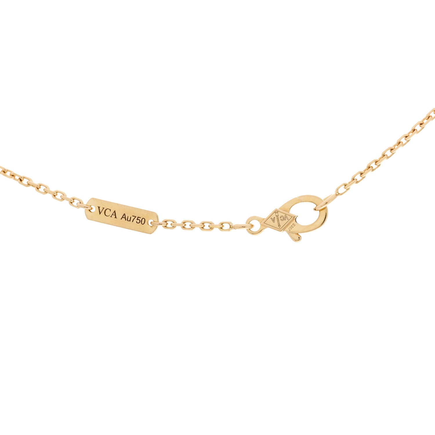 Van Cleef & Arpels 18K Yellow Gold Black Onyx Vintage Alhambra Pendant Necklace 5 of 6