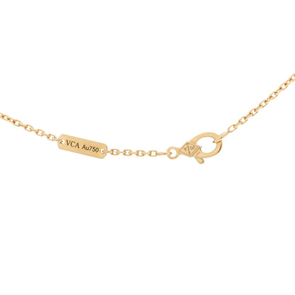 Van Cleef & Arpels 18K Yellow Gold Black Onyx Vintage Alhambra Pendant Necklace 5 of 6