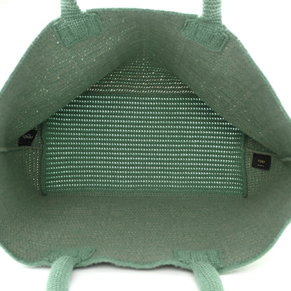 Fendi Cashmere Knit FF Large Shopper Tote Verde Islanda 5 of 10