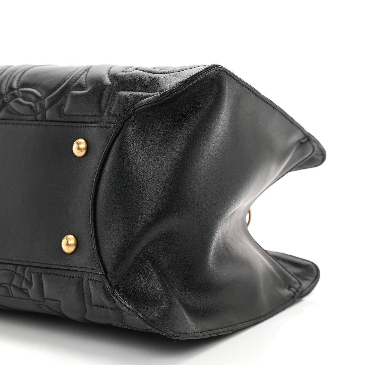 Salvatore Ferragamo Calfskin Quilted Gancini Shoulder Bag Black 10 of 10