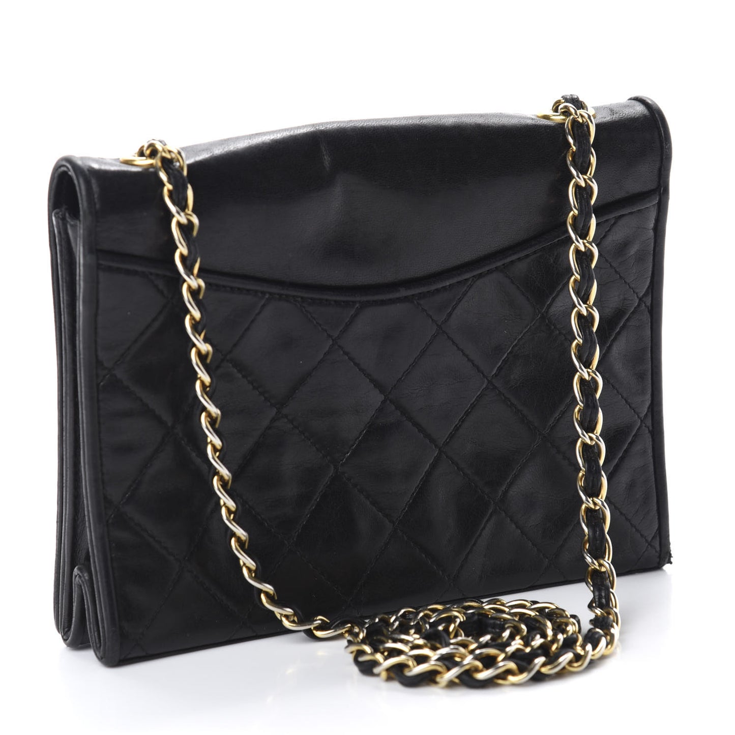Lambskin Quilted CC Small Single Flap Black