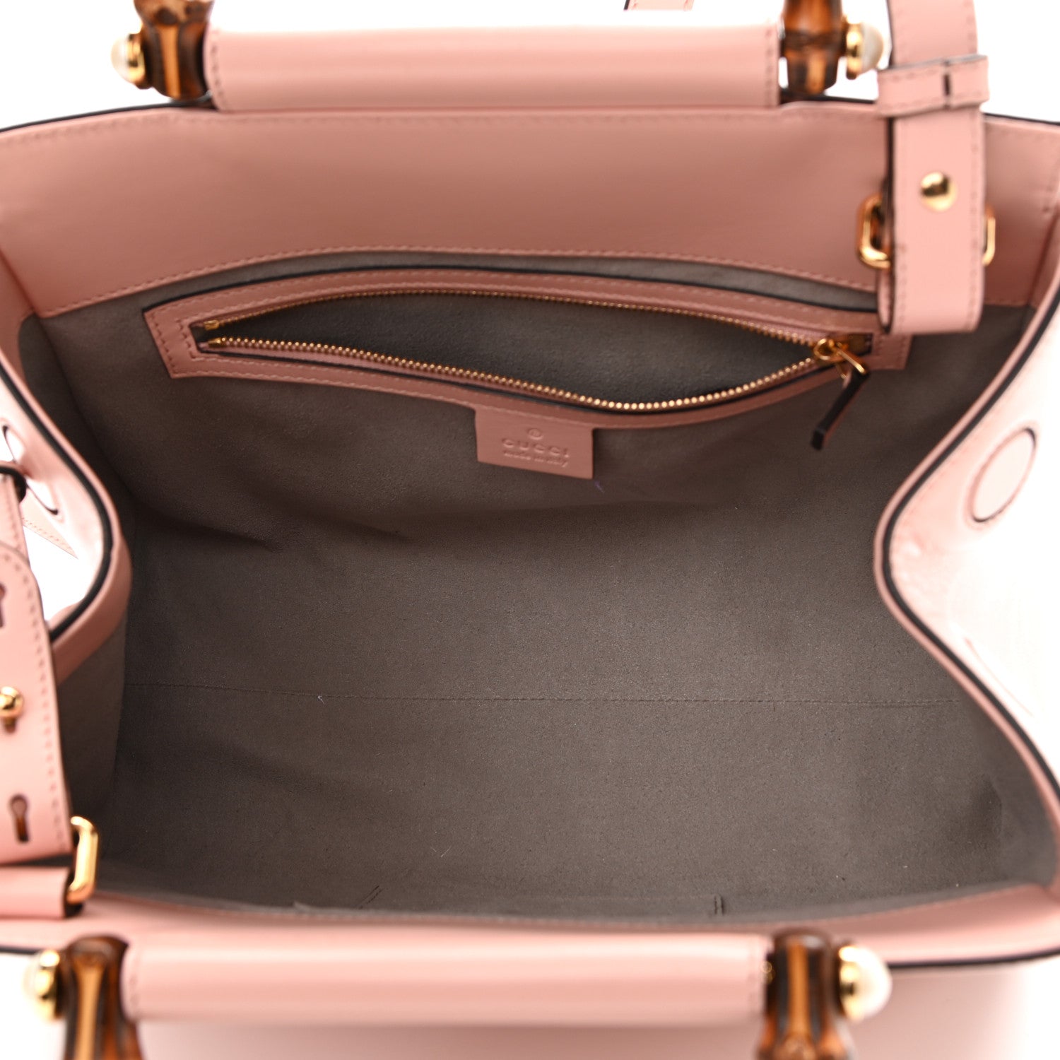 Gucci Nappa Bamboo Small Nymphaea Top Handle Bag Perfect Pink 4 of 12