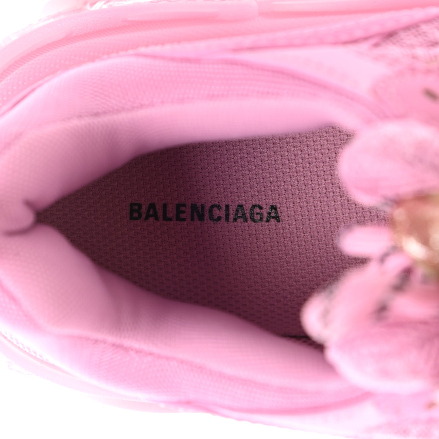 Fabric Mesh Clear Sole Womens Triple S Sneakers 38 Pink