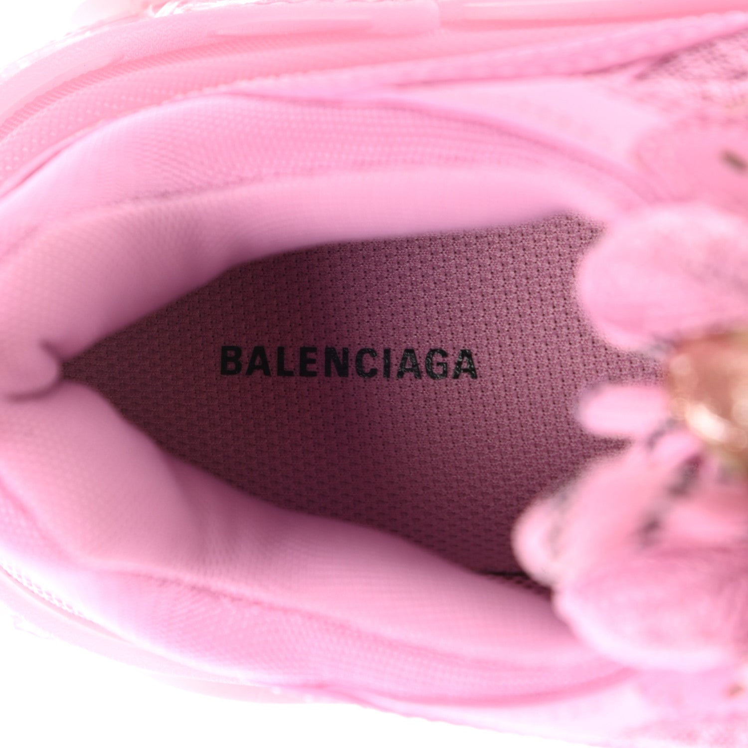 Balenciaga Fabric Mesh Clear Sole Womens Triple S Sneakers 38 Pink 7 of 8