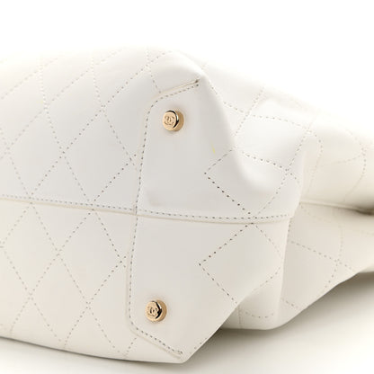 Chanel Calfskin Large Serial Shopper Tote White 10 of 10