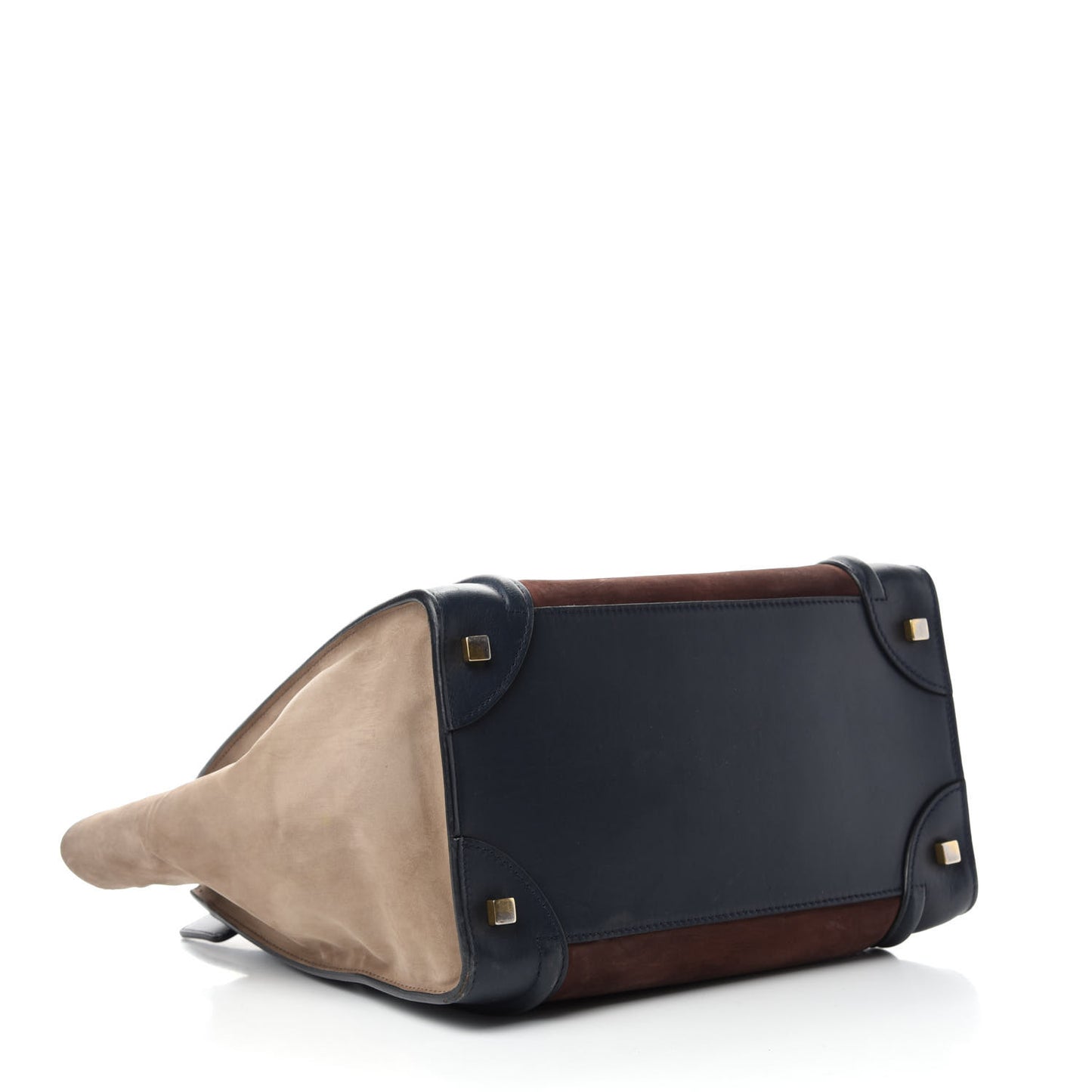 Nubuck Smooth Calfskin Mini Tri-Color Luggage Marron