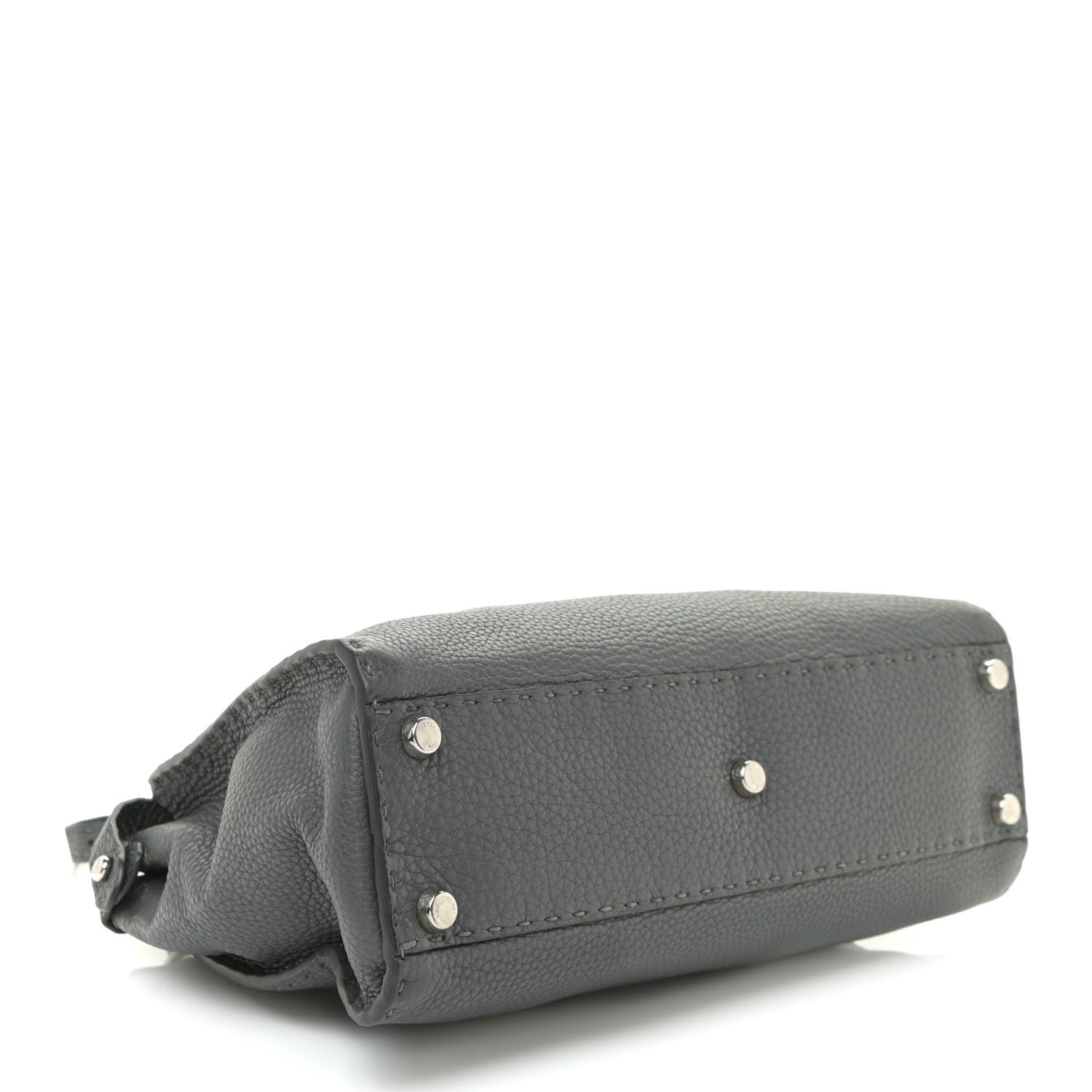Fendi Cuoio Romano Selleria Bi-Color Medium Peekaboo Iconic Satchel Asfalto Latte 4 of 18