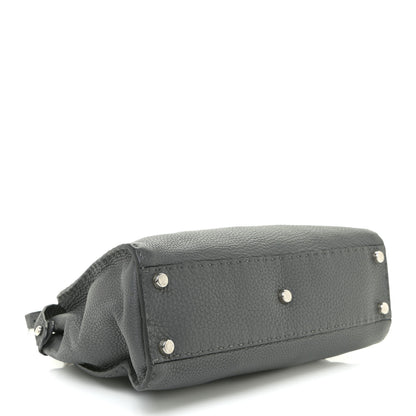 Fendi Cuoio Romano Selleria Bi-Color Medium Peekaboo Iconic Satchel Asfalto Latte 4 of 18