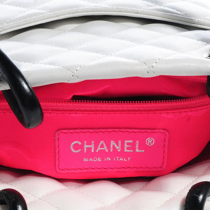 Chanel Calfskin Quilted Small Cambon Tote White Black 6 of 7