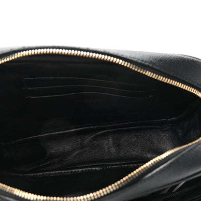 Saint Laurent Grain De Poudre Matelasse Monogram Mini Lou Camera Bag Black 5 of 11