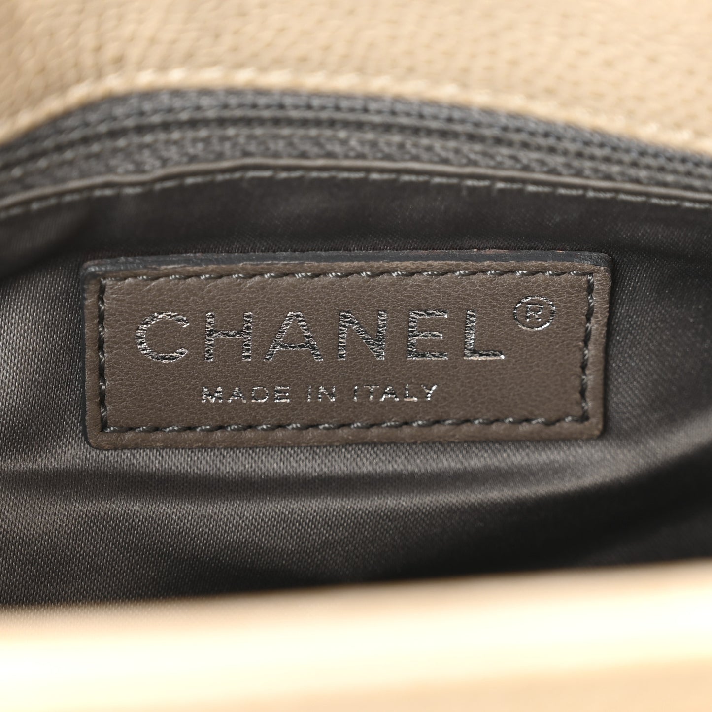 Glazed Caviar Coco Rider Flap Hobo Beige