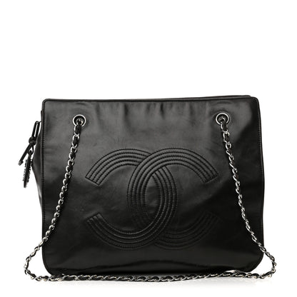 Chanel Lambskin CC Tote Black 1 of 12