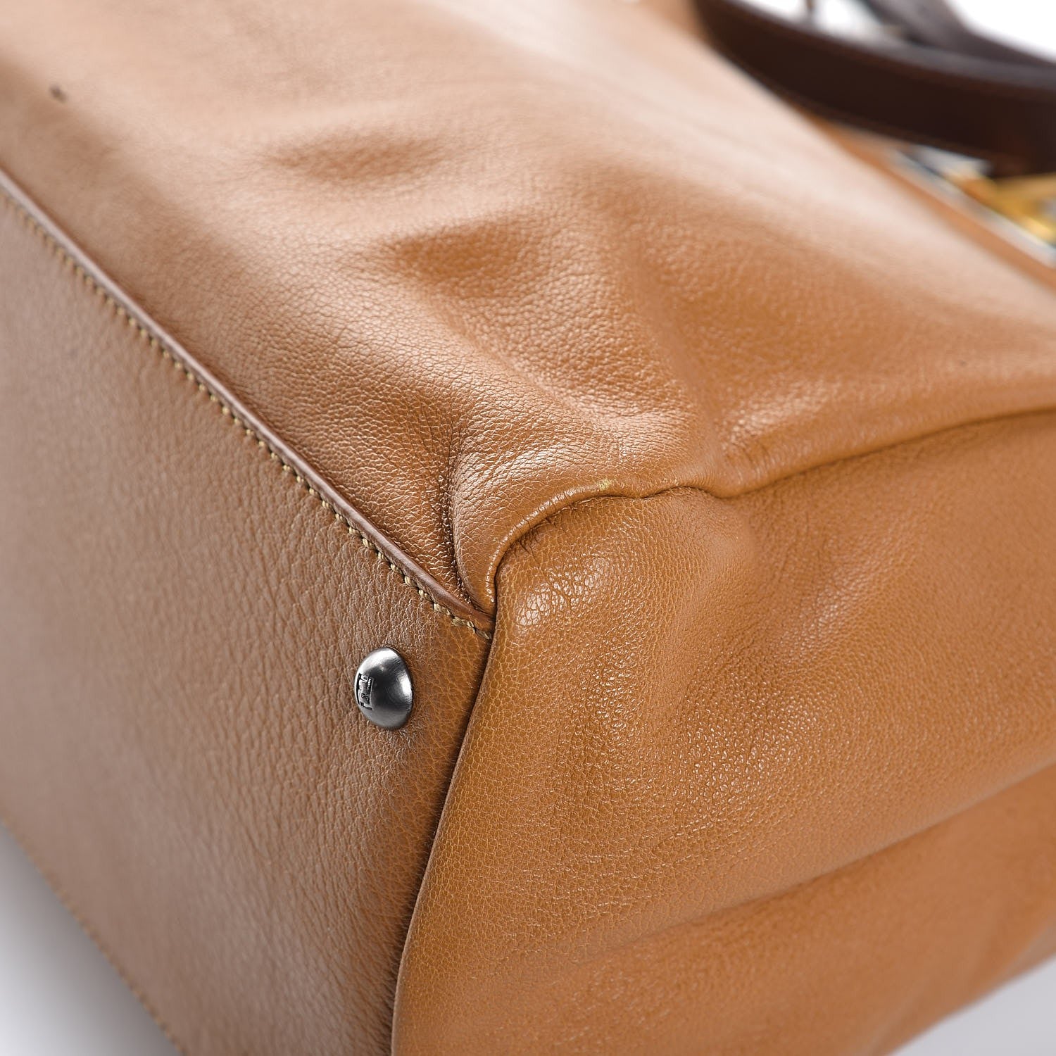 Fendi Goatskin Large Peekaboo Iconic Satchel Ocra 13 of 13