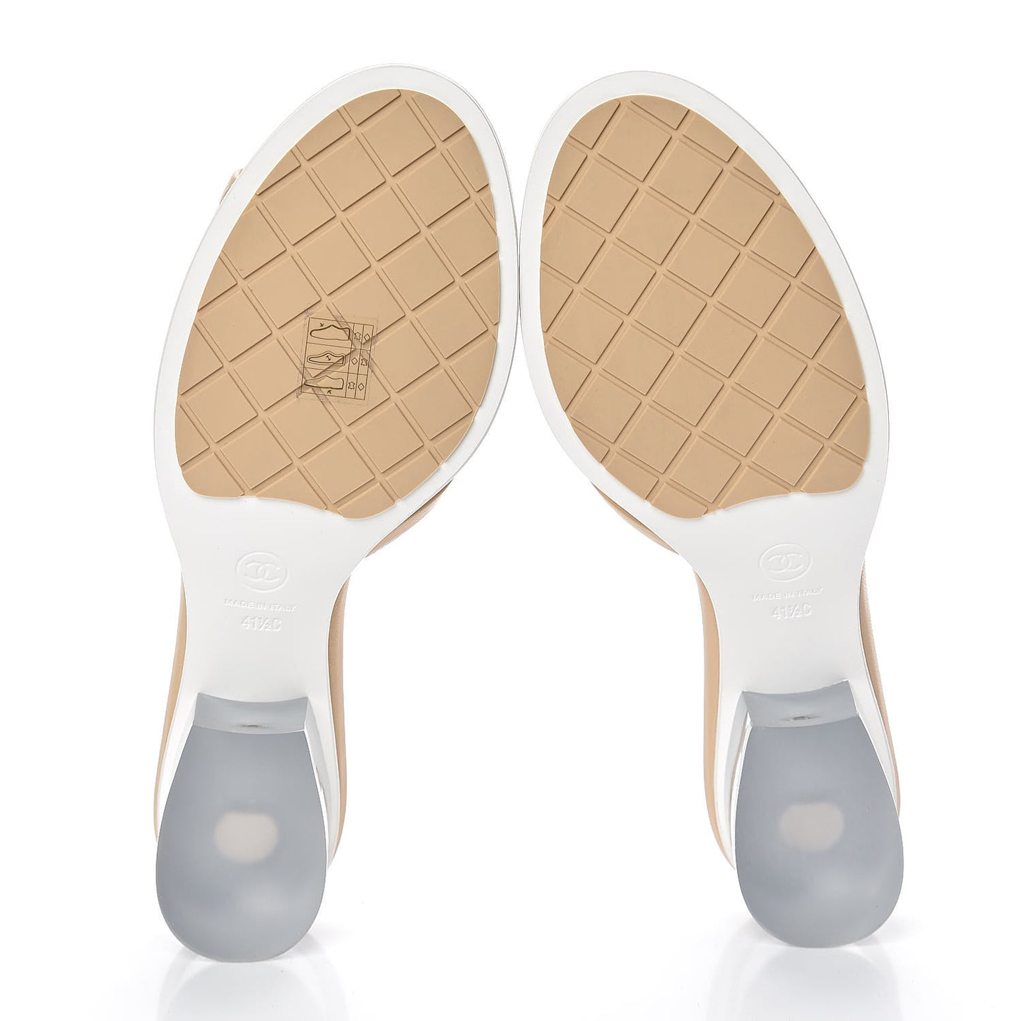 Lambskin PVC Mule 41.5 Transparent Beige
