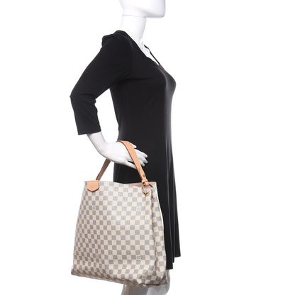 Louis Vuitton Damier Azur Graceful MM Rose Ballerine 2 of 10