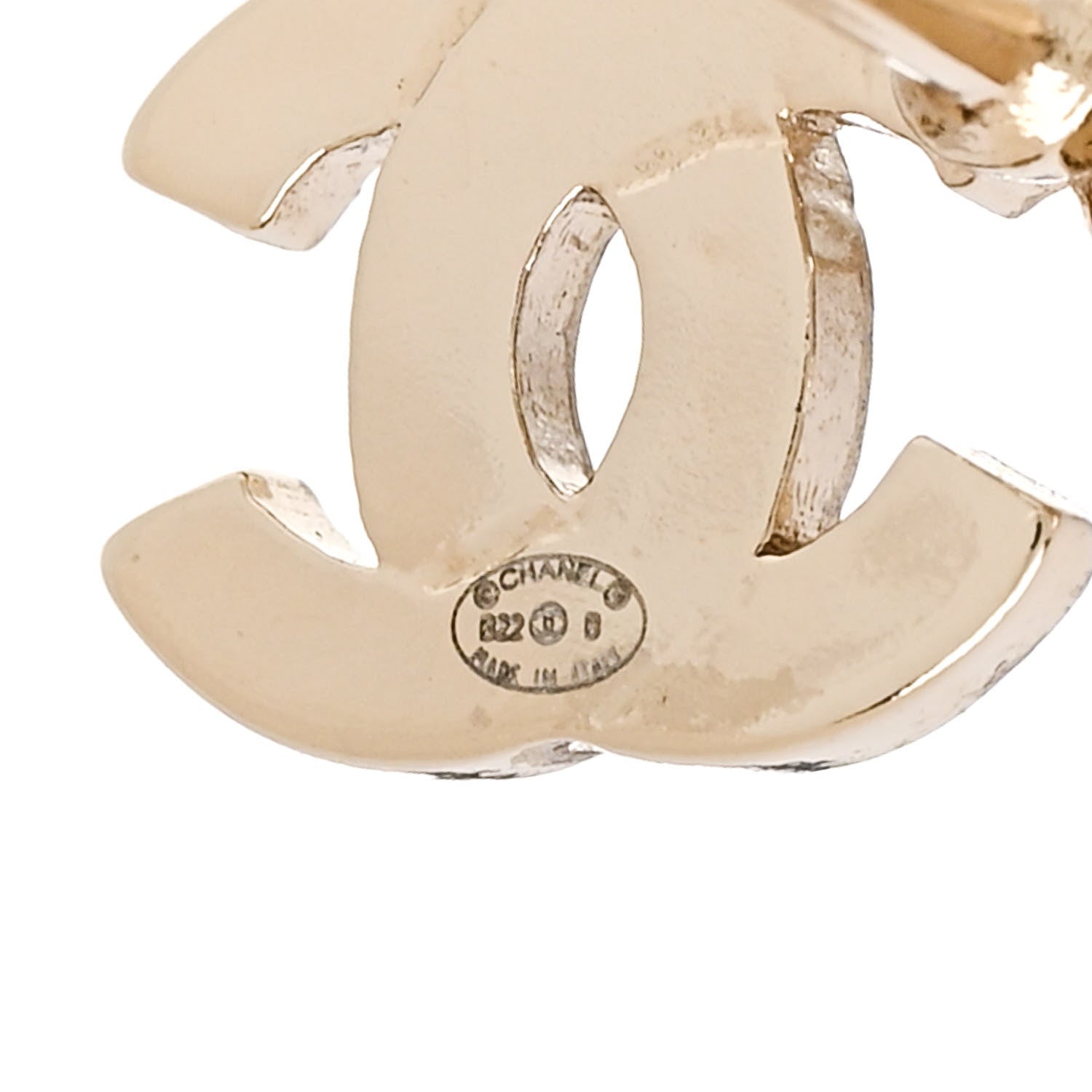 Chanel Metal Strass I Love Coco Heart Chain Climber Earrings Gold Pink 4 of 4