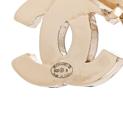 Chanel Metal Strass I Love Coco Heart Chain Climber Earrings Gold Pink 4 of 4