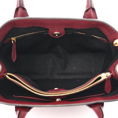 Burberry Grainy Calfskin House Check Medium Banner Tote Mahogany Red 5 of 17