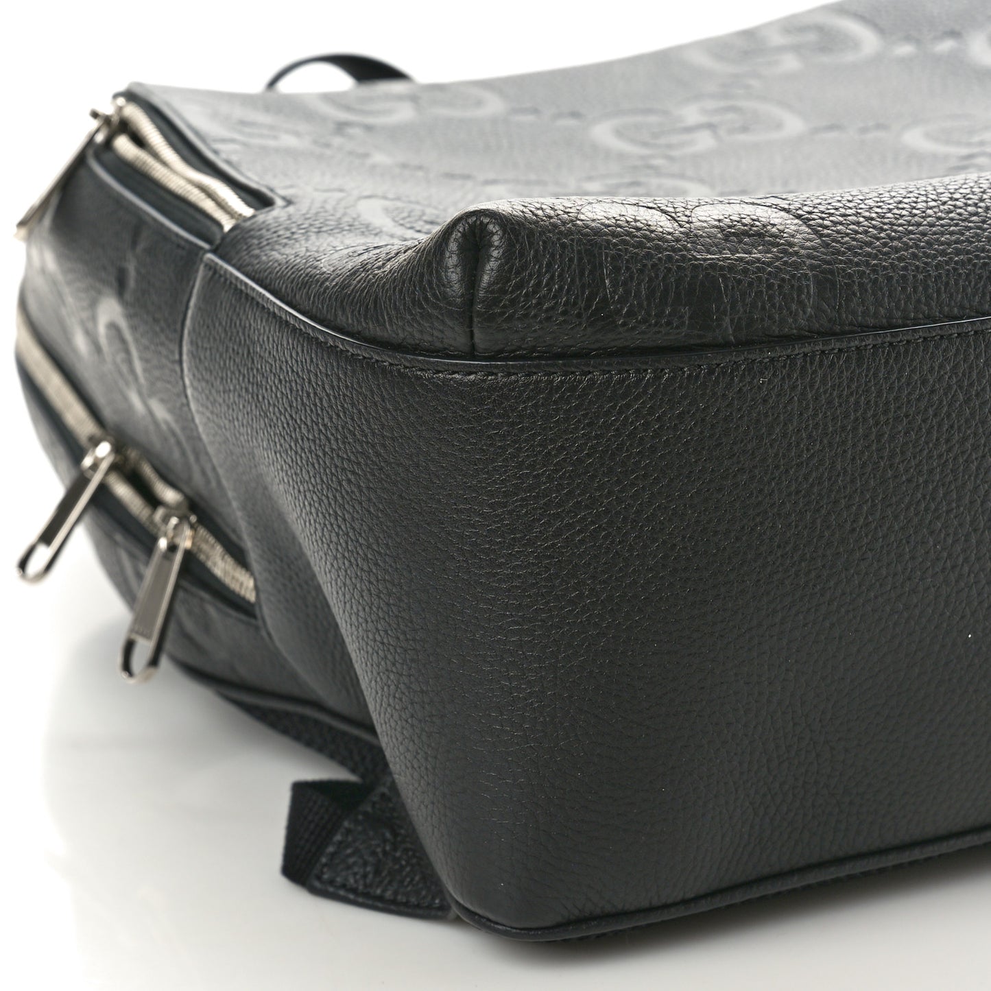 Calfskin Jumbo GG Embossed Large Backpack Black