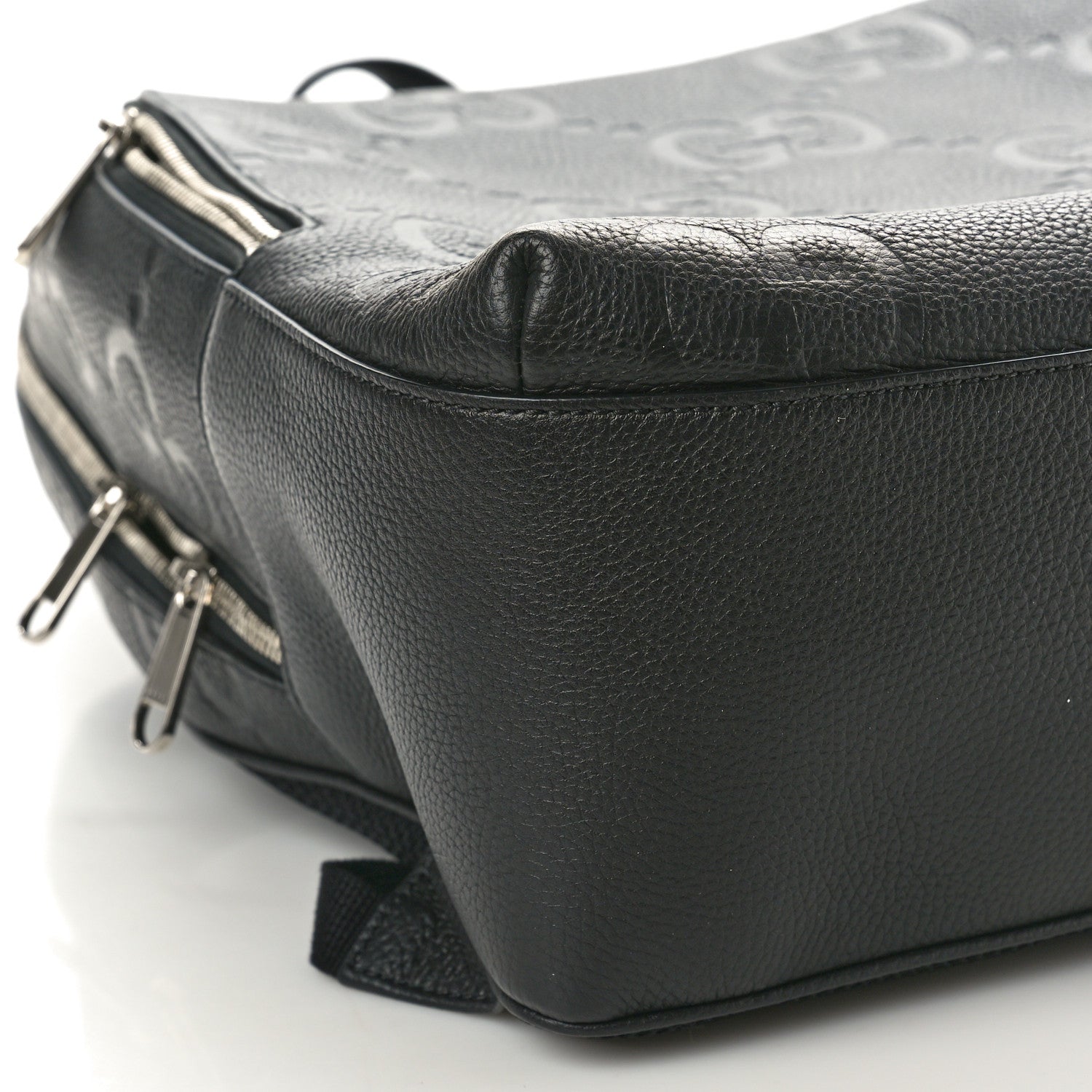 Gucci Calfskin Jumbo GG Embossed Large Backpack Black 9 of 10