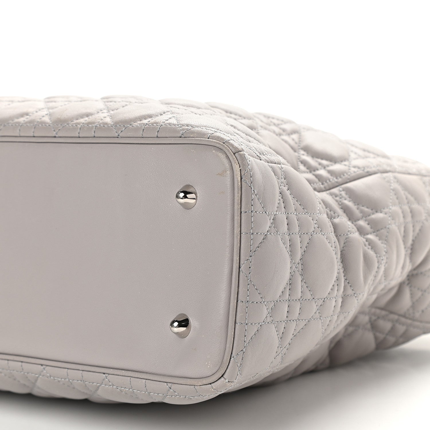 Christian Dior Lambskin Cannage XL Lady Dior Light Grey 9 of 12