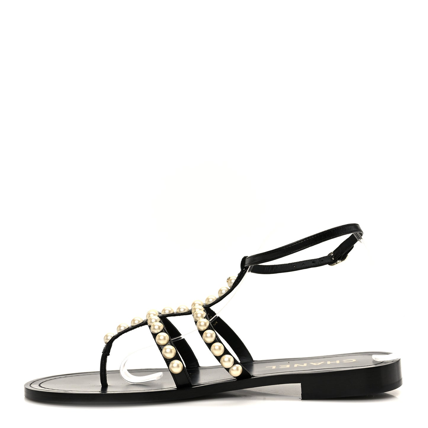 Silk Satin Quilted Chain Sandals 35 Black 42 Black