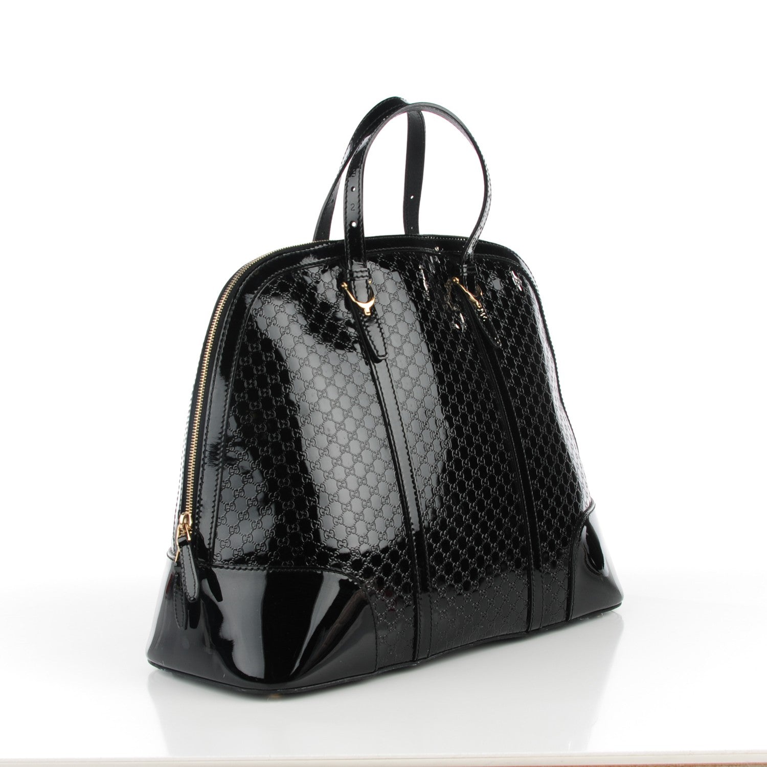 Gucci Patent Microguccissima Large Nice Top Handle Dome Bag Black 3 of 8