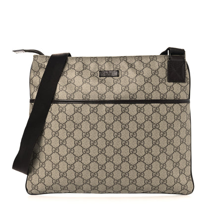 Gucci GG Plus Monogram Medium Flat Messenger Bag Dark Brown 1 of 10