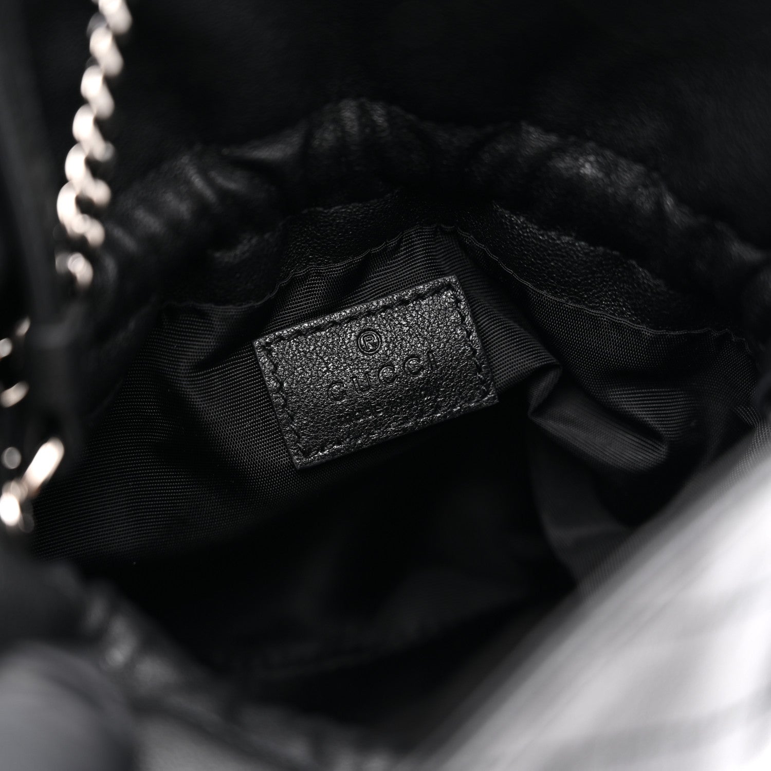 Gucci Sakai Be Green Calfskin Diagonal Stitched Mini Blondie Bucket Bag Black 6 of 10