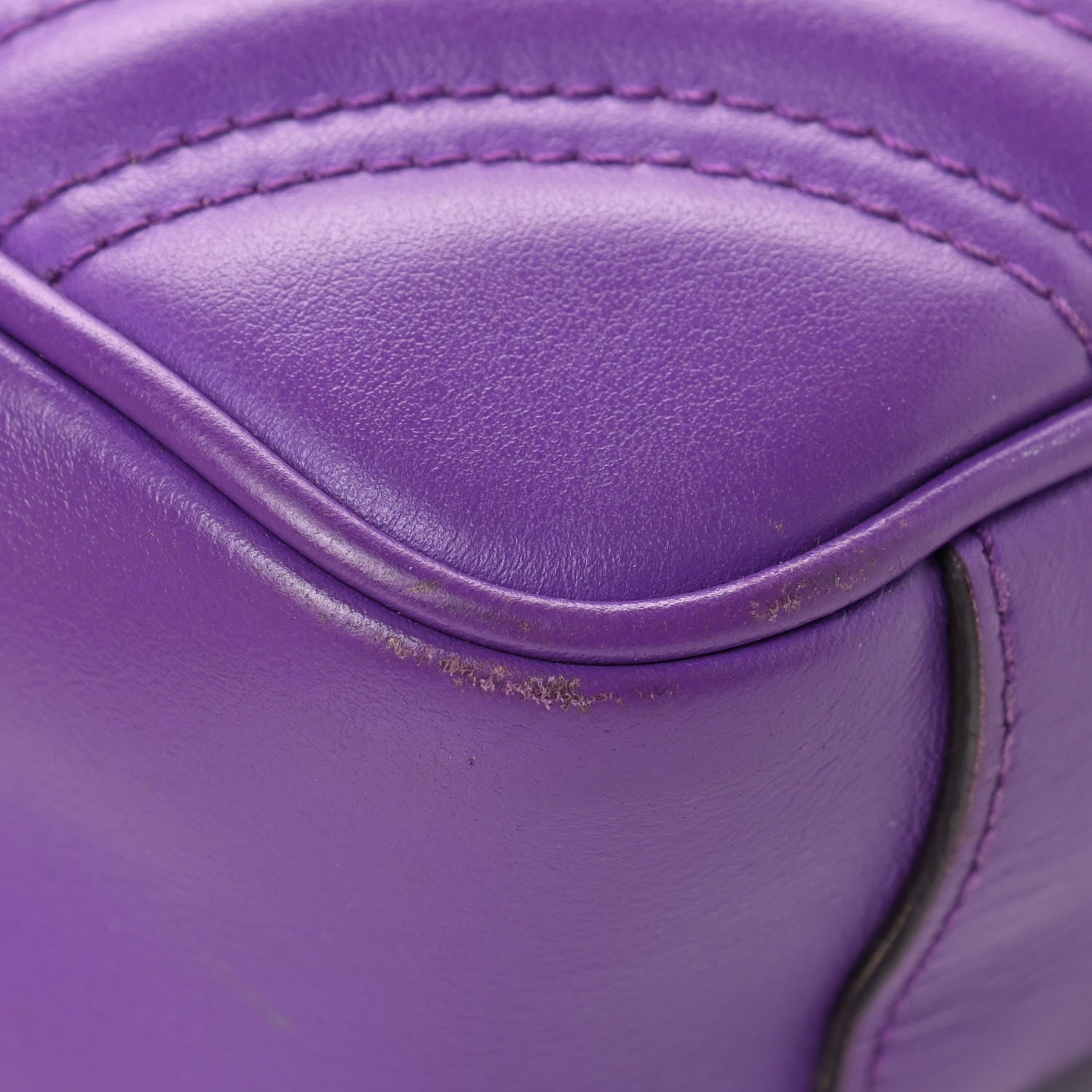 Gucci Calfskin Matelasse Small GG Marmont Shoulder Bag Shine Purple 8 of 17
