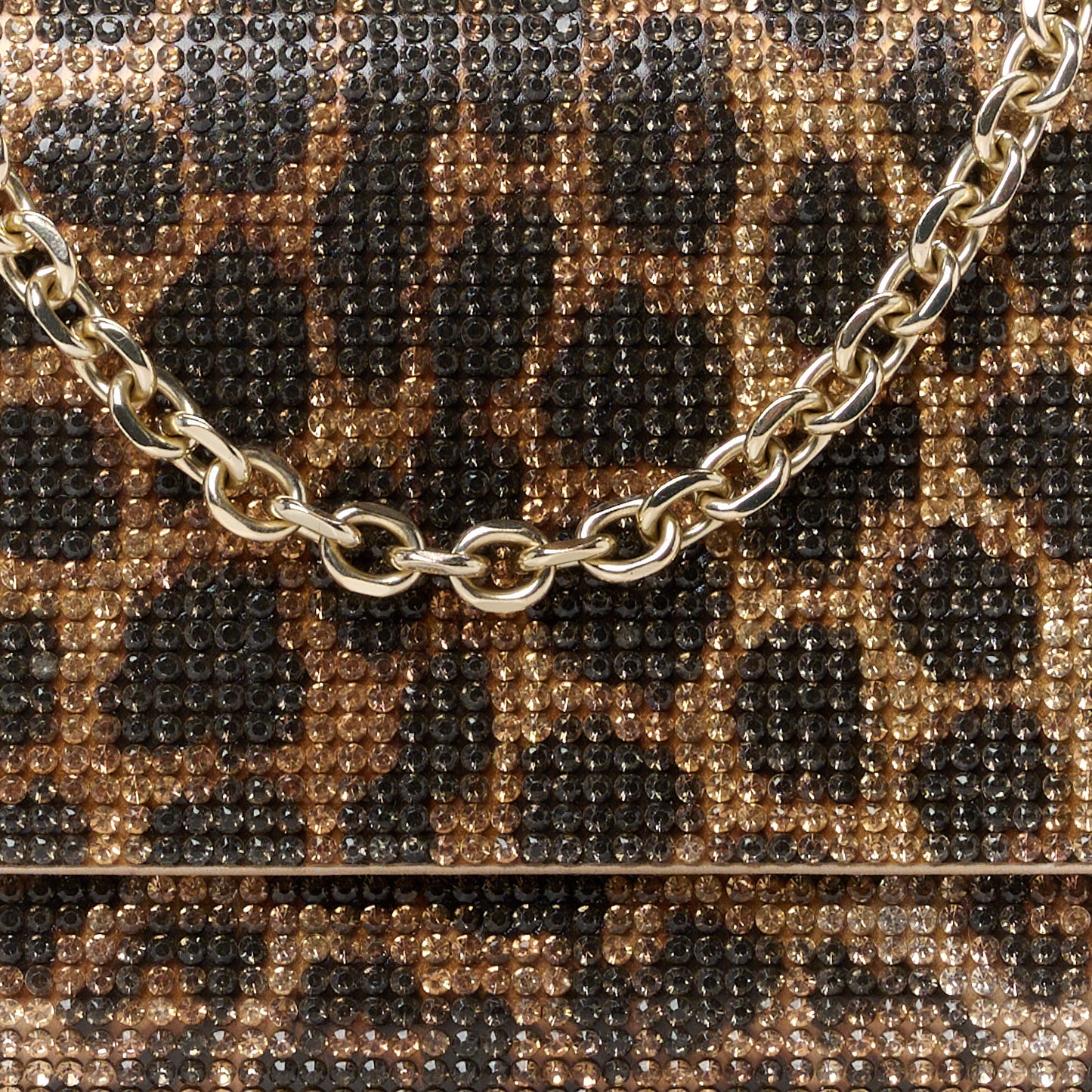 Swarovski Crystal Fizzoni Leopard Clutch Champagne Multicolor