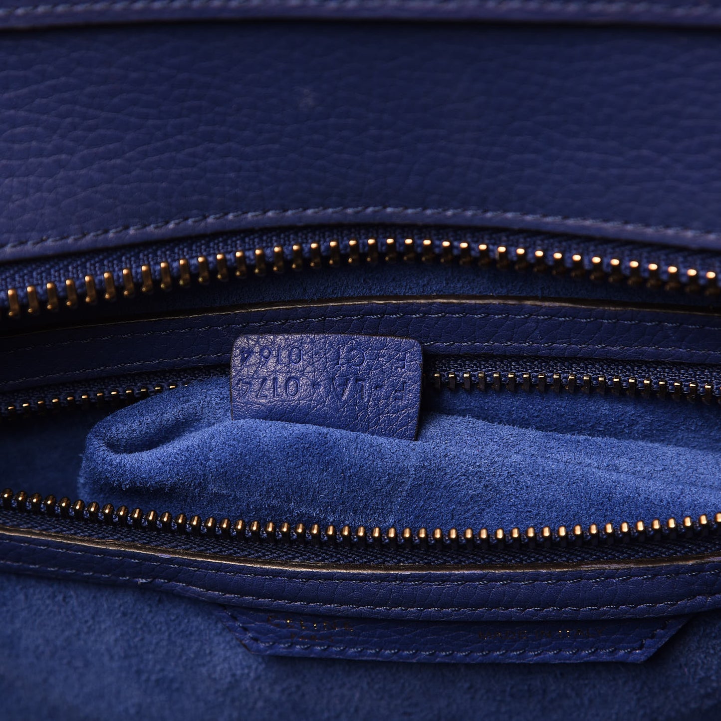 Drummed Calfskin Mini Luggage Indigo