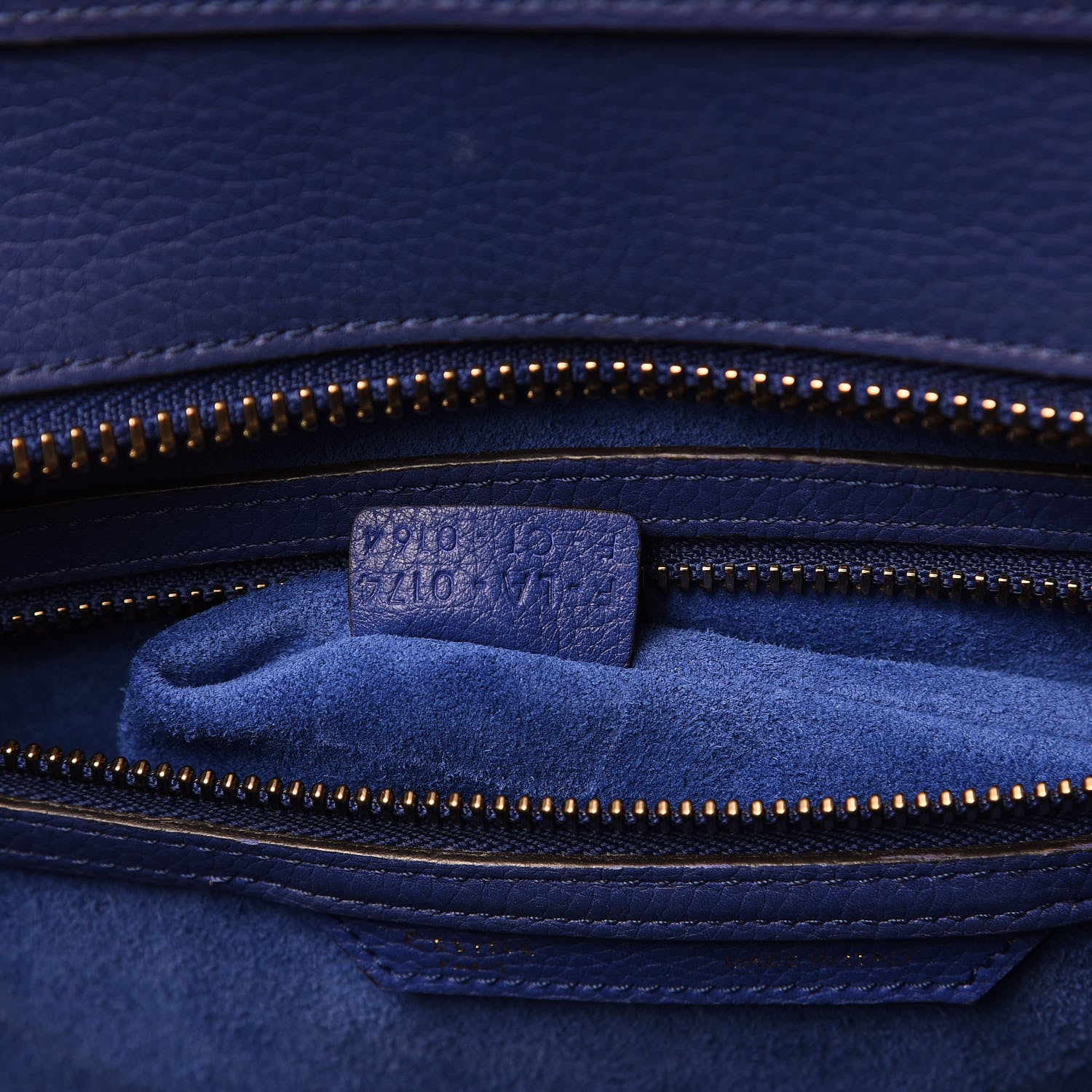 Celine Drummed Calfskin Mini Luggage Indigo 7 of 21