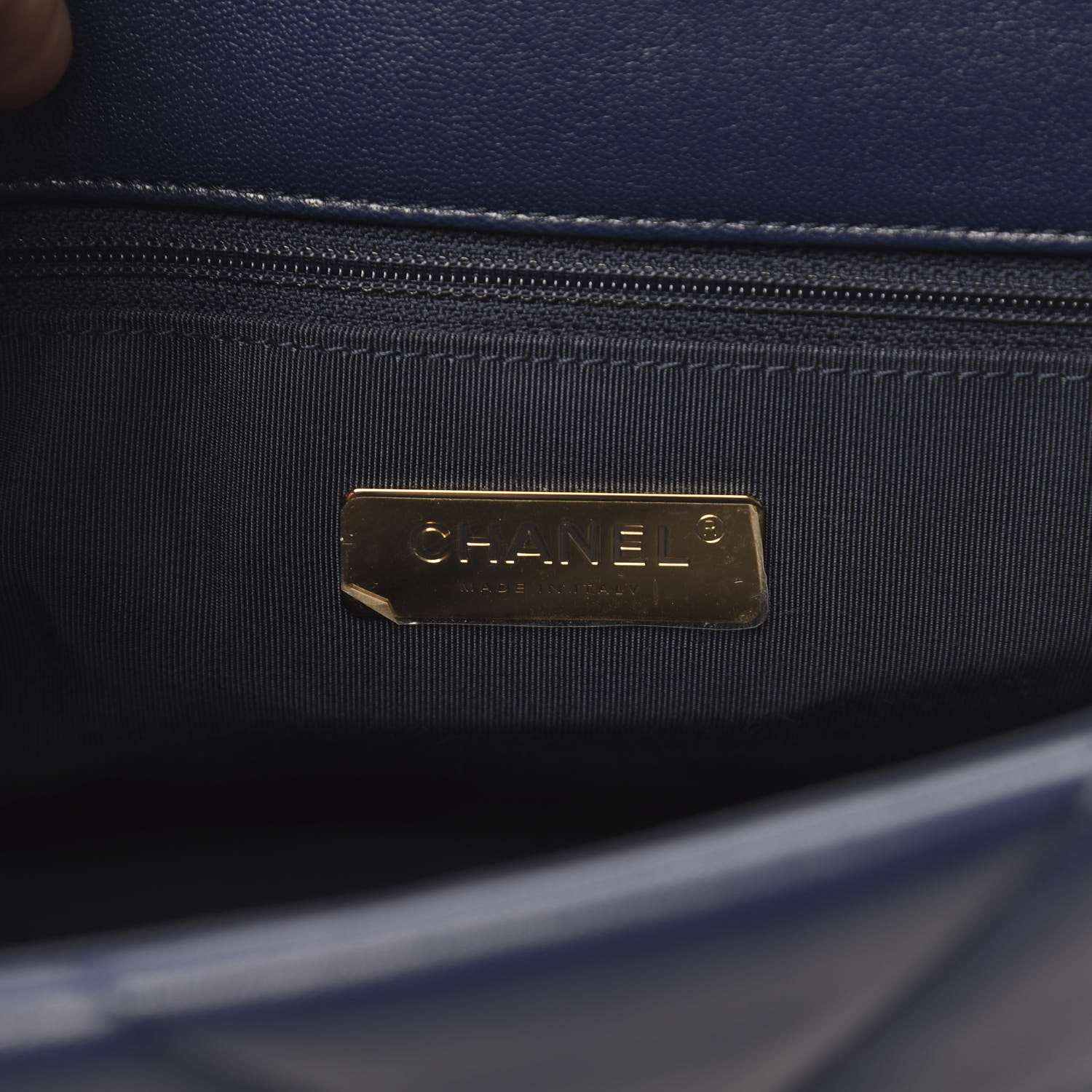 Chanel Goatskin Quilted Maxi 19 Flap Dark Blue 7 of 12