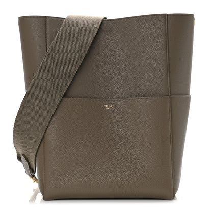 Celine Soft Grained Calfskin Sangle Bucket Bag Taupe 1 of 10