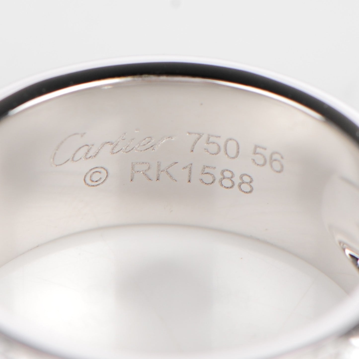 18K White Gold Diamond 5 Row Half Paved Band Ring 56 7.5